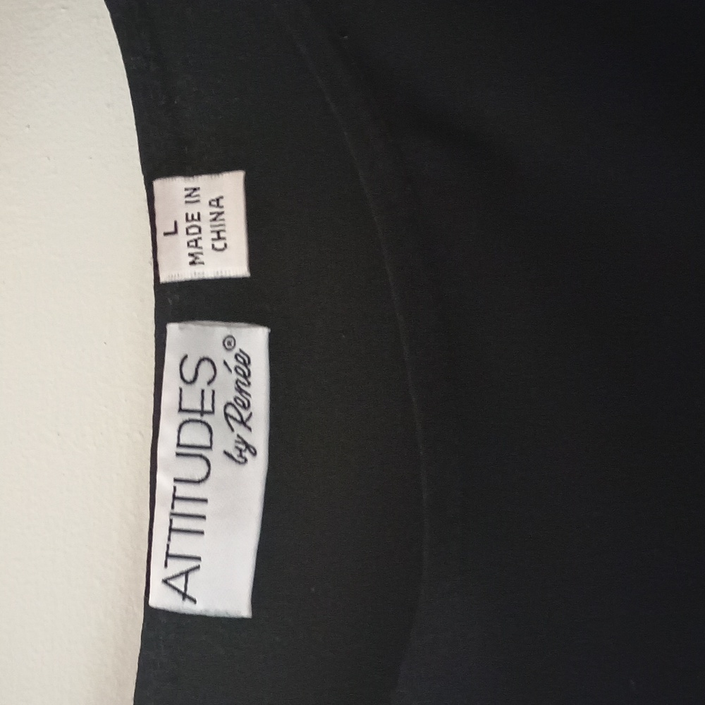 Attitudes by Renee Classic Black Tunic Top